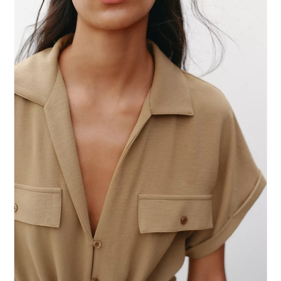 Zara NWT Chocolate Brown Jumpsuit - Picture 3 of 8